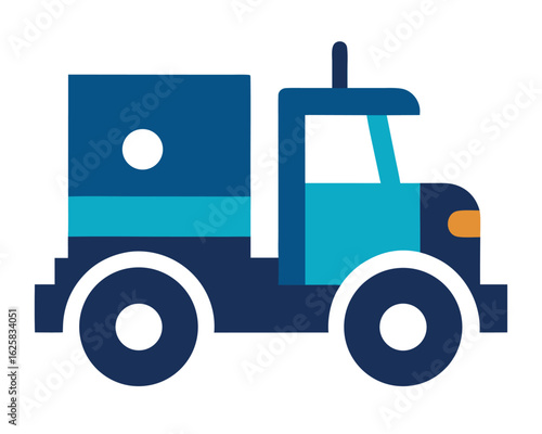 A blue delivery truck is ready to go Ai Generated