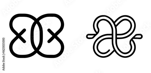 Intertwined Lines Outline Vector Icon