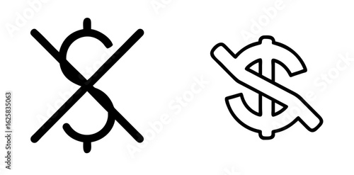 No Money Outline Vector Icon