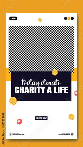 Donate to charity today and save a life with this impactful social media post template
