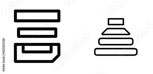 Tier Level Structure Icon in Outline Style