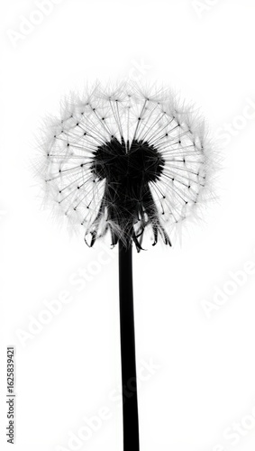 Wallpaper Mural Silhouette of a Dandelion: Delicate and Ethereal Nature Study Torontodigital.ca