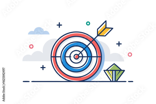 target dart icon center aim goal strategy achievement success focus win hit