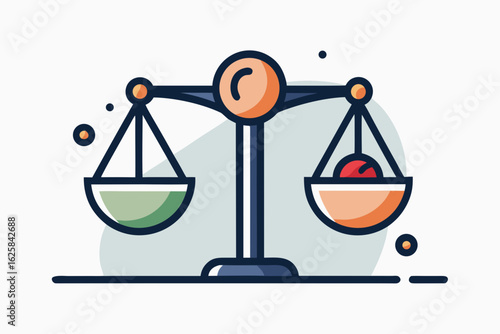 balance scale icon minimalist justice weight legal symbol