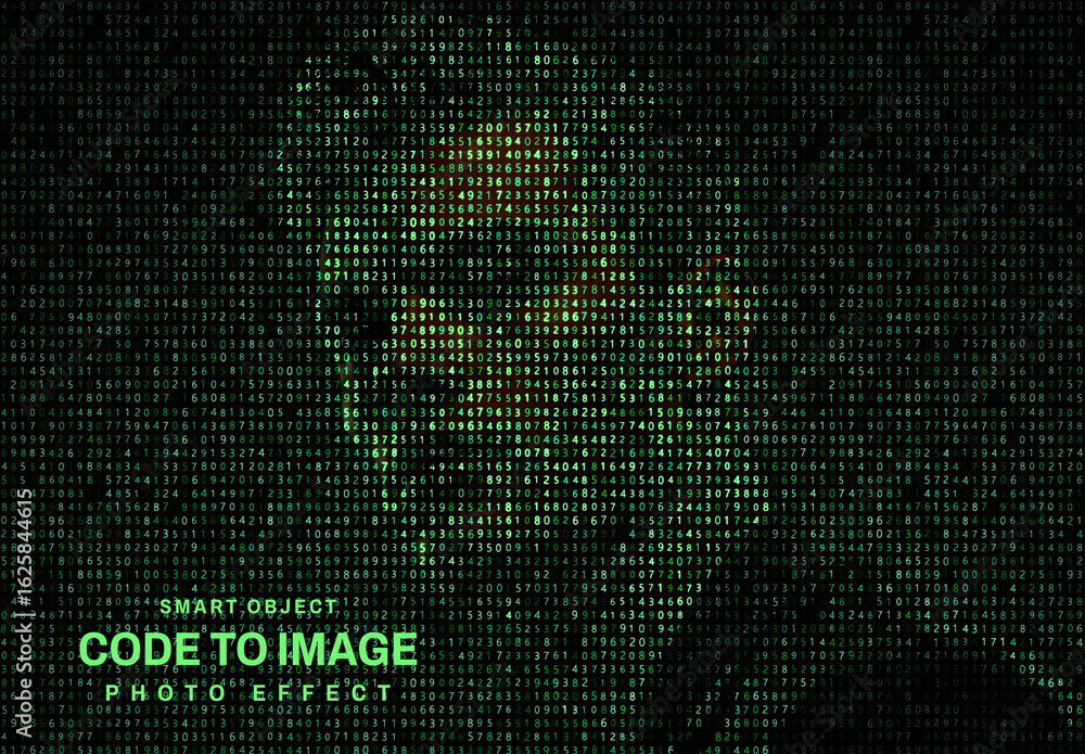 Code to Image Matrix Photo Effect Photoshop Stock Template | Adobe Stock