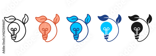 Bio Energy Icon Set Multiple Style Collection