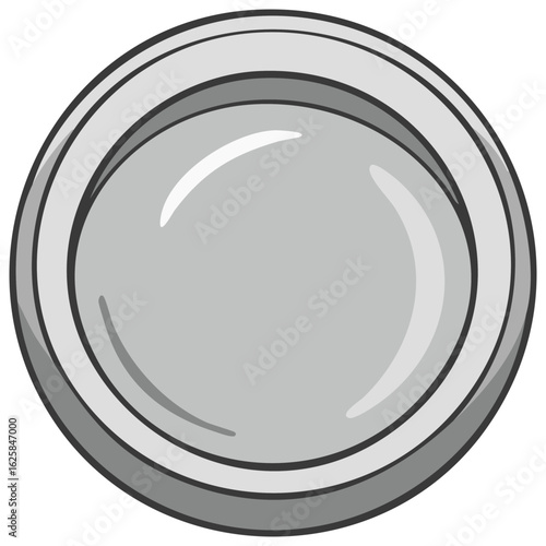 Grey Dish Illustration Smooth Edge Detail Dining Room Kitchen Cookware