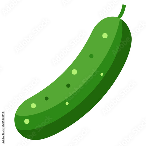 green cucumber on white background