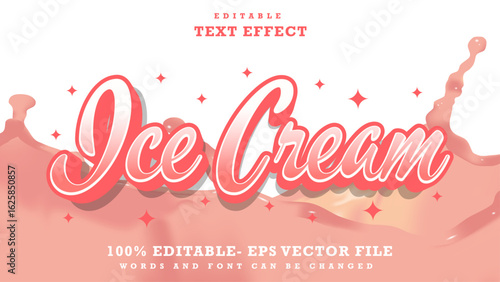 3d Word Ice Cream Editable Text Effect Design, Effect Saved In Graphic Style