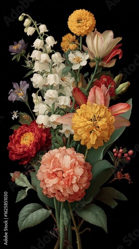 Lush Wildflower Bouquet with Marigold and Lily