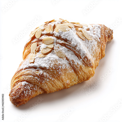 almond croissant dusted with powdered sugar,