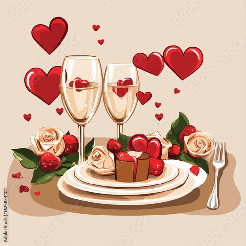 Elegant Valentine's Day Table Decor Setting