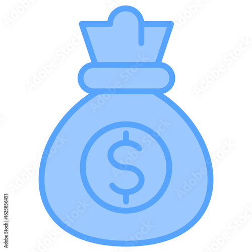 Money Bag Blue Icon