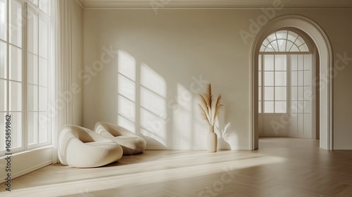 Cozy Minimalist Living Room with Natural Light and Stylish Decor
