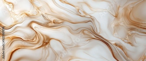 Abstract marbling, creamy white and caramel brown swirls