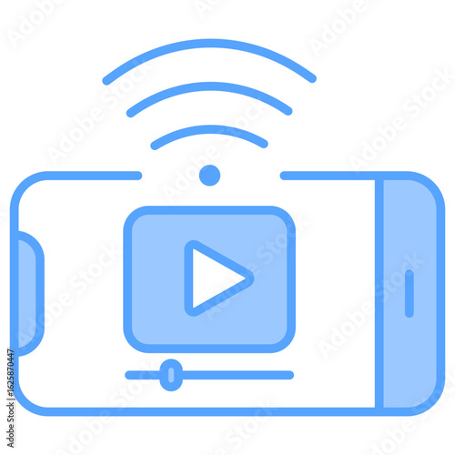 Live Streaming Blue Icon