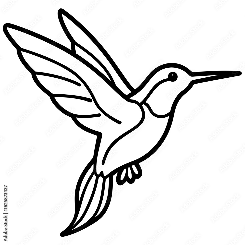 Hummingbird Silhouette Vector Outline Hummingbird Silhouette Vector Outline