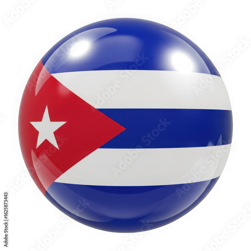Free Download Cuba flag sphere glossy icon national symbol isolated on transparent background - GFXLoad