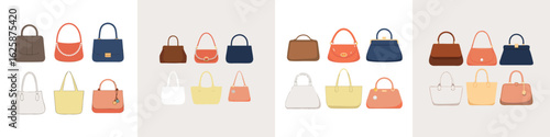 Colorful Women's Handbag Collection Stylish Tote Bags, Purses, and Clutches for Fashionable Ladies