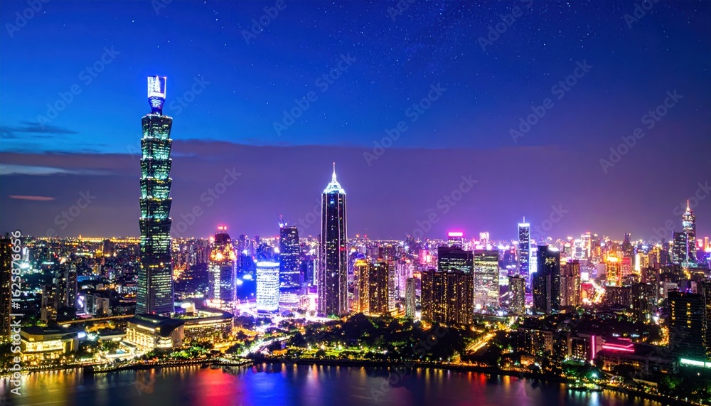 Fototapeta premium City skyline at night (1)