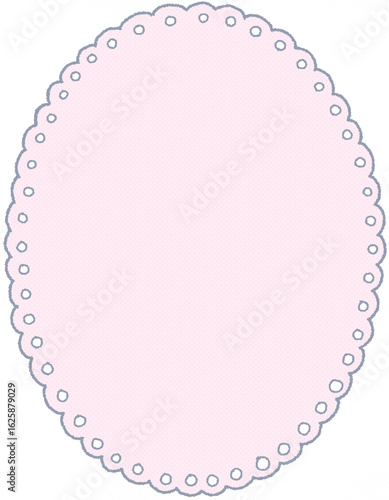 핑크 레이스 타원 프레임 손그림