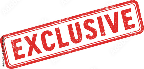 Red Exclusive soon stamp mark indicating handle with care for shipping and delivery services isolated on transparent background