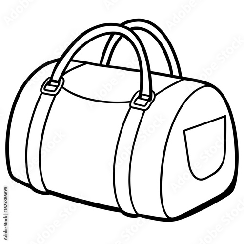 Duffle Bag Outline Art