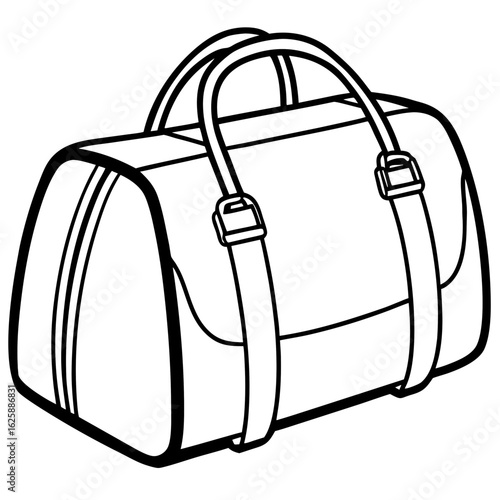 Duffle Bag Outline Art