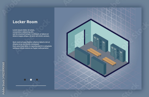 Locker Room Landing Page Isometric