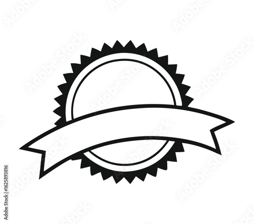 Award label with ribbon silhouette