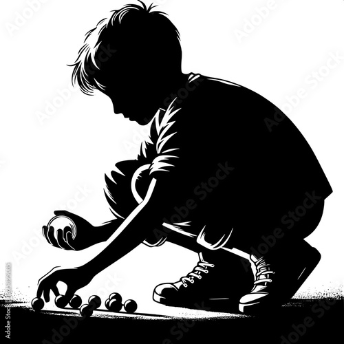 Boy Playing Marbles