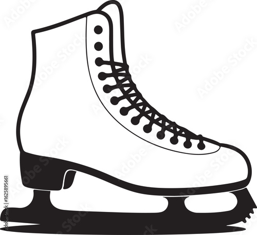 Ice skates illustration pair of boots on white background