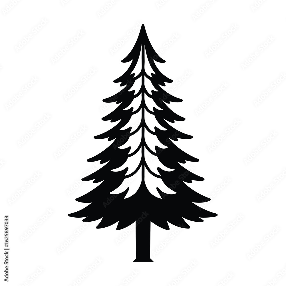 Obraz premium pine forest tree vector on white background