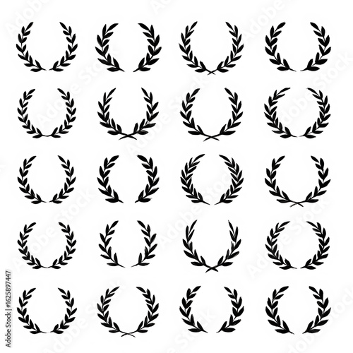 Laurel Wreath Vector Collection – Classic Award and Victory icons.