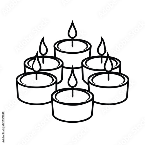 tealight candles vector set