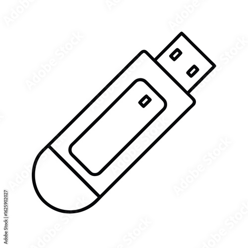 usb flash drive line art icon