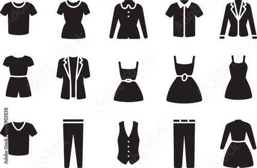 Winter clothing and accessories collection in silhouette