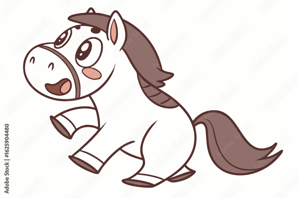 Fototapeta premium Cute cartoon tikbalang, Philippine folklore creature, vector style, horse-like with humanoid features, simplified