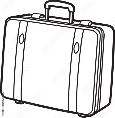 Suitcase outline vector illustration