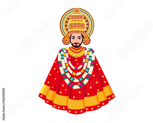 vector illustration of hindu god khatu shyam baba ji
