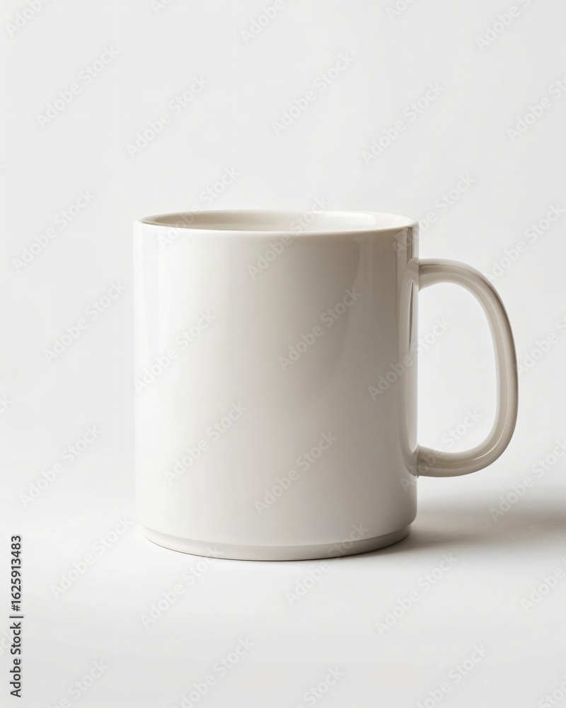 White Coffee Mug on Plain Background for Branding or Mockup Use White Coffee Mug on Plain Background for Branding or Mockup Use