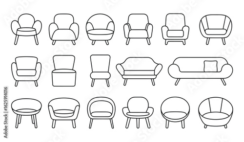 Collection of Modern Armchairs and Sofas for Cozy Home Seating	