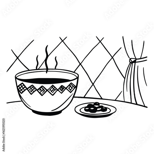 Mongolian Suutei Tsai (Milk Tea) Adobe Illustrator Artwork