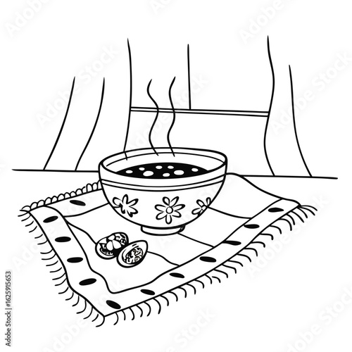 Tajikistan Black Tea with Apricots Adobe Illustrator Artwork