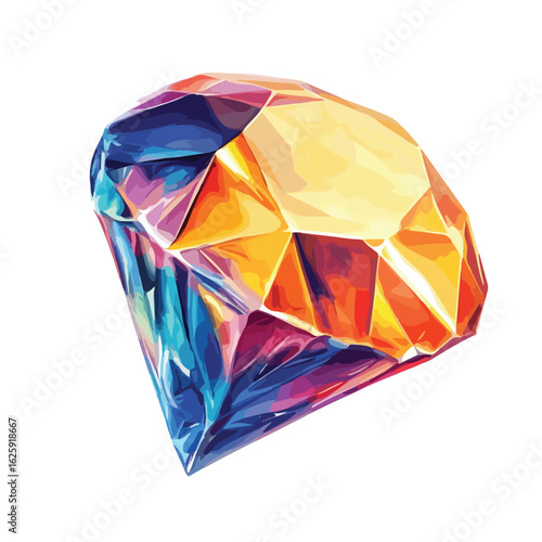 Flawed Diamond on White Background