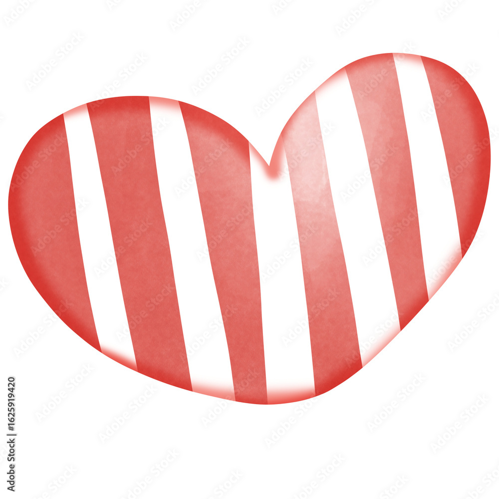 Obraz premium Red heart with simple white vertical stripes