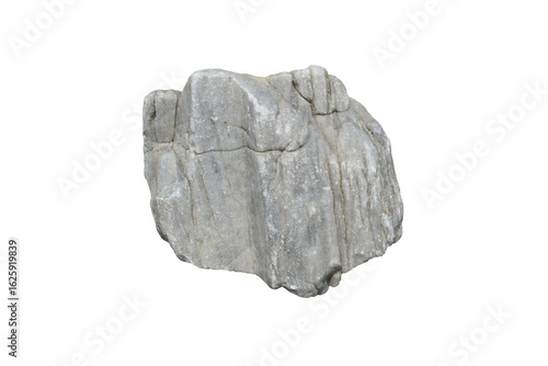Blue limestone isolated on white background. Natural stones are commonly used in construction and decoration. 