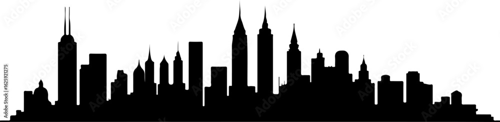 Fototapeta premium City Skyline, Urban Silhouette, Cityscape Art, Bundle