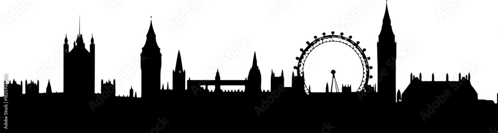 Fototapeta premium City Skyline, Urban Silhouette, Cityscape Art, 