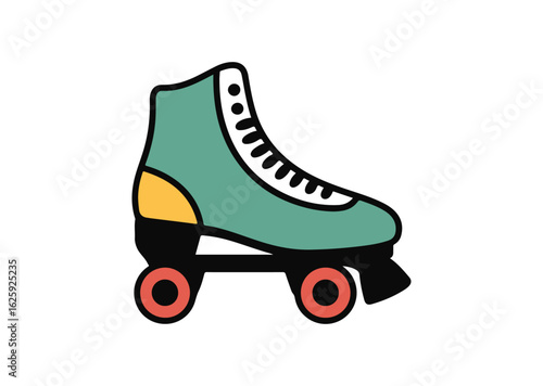 Roller skate Vector Illustration, Roller skate Icon